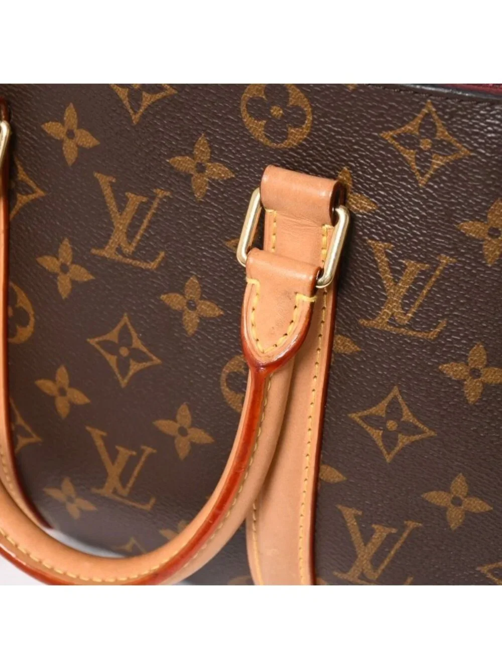 Louis Vuitton Soufflot BB Monogram Handbag Canvas Vachetta Leather Brown